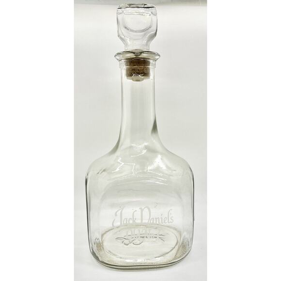 Jack Daniels Clear Decanter Bottle Vintage Old No 7 Large 12" Signed Whiskey Bar - Picture 1 of 7